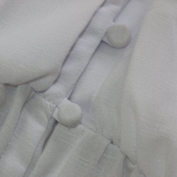 Madden NYC White Flutter Sleeve Button Front Top - Size Small, NWT - Picture 5 of 8